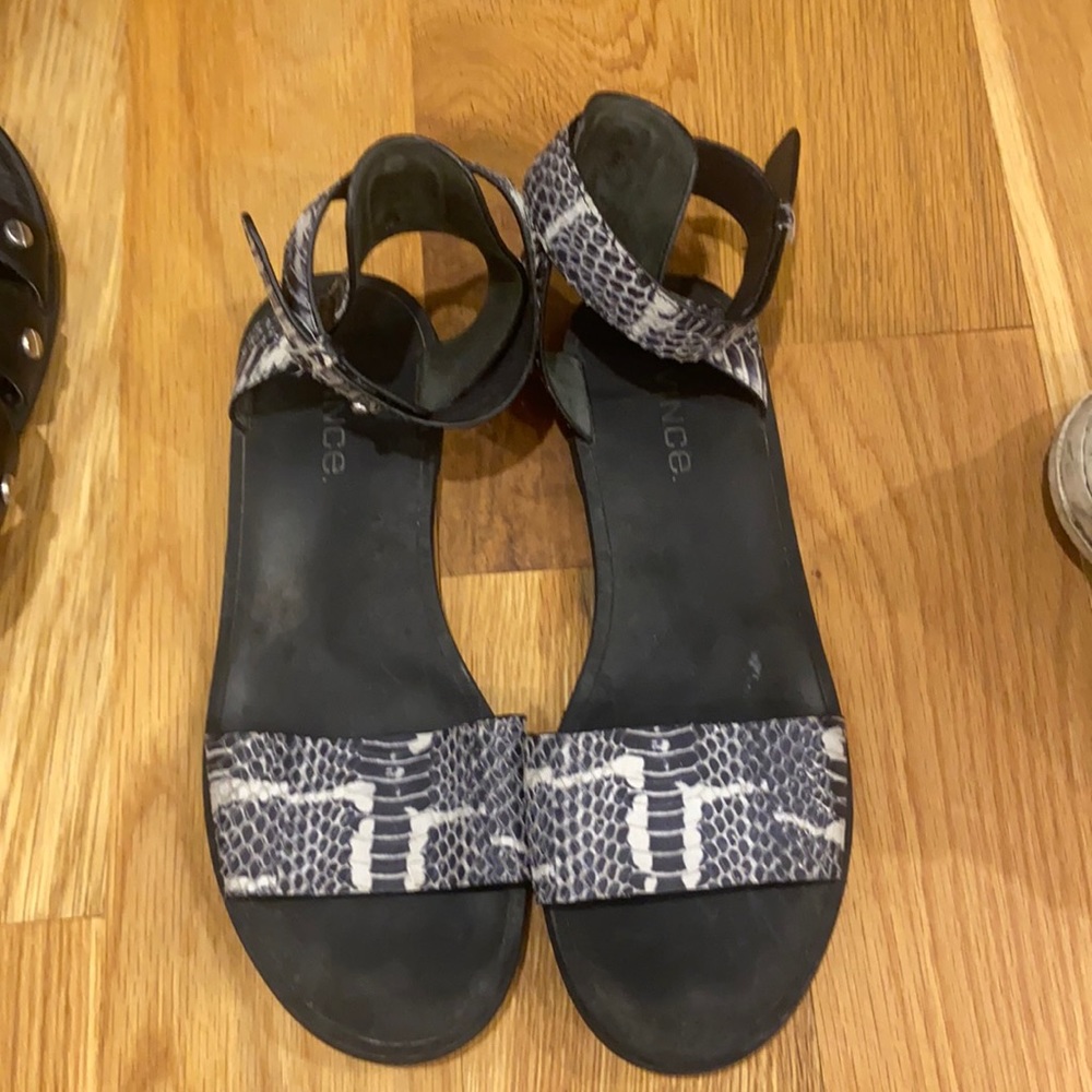 Vince snakeskin sandals, rubber bottom